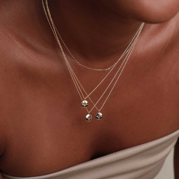 Astrid & Miyu November Citrine Birthstone Necklace In Solid Gold