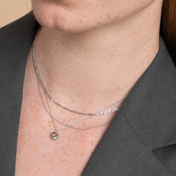 Astrid & Miyu November Citrine Birthstone Necklace In Solid White Gold