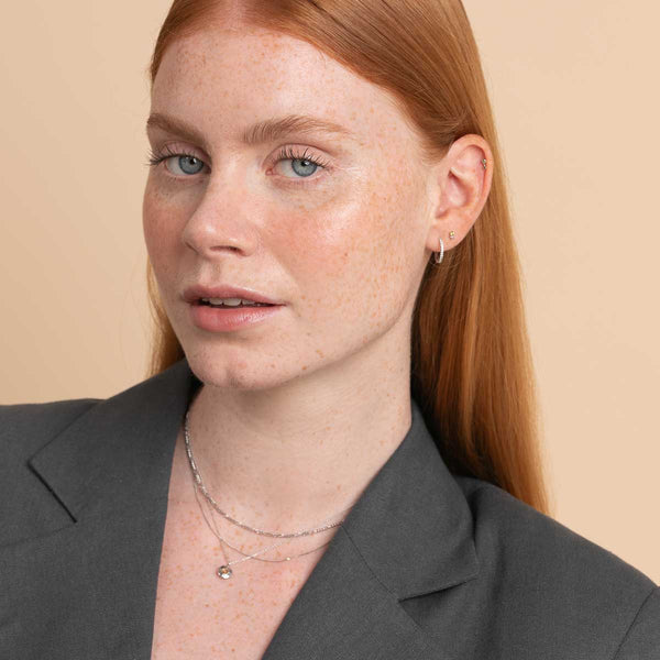 Astrid & Miyu November Citrine Birthstone Necklace In Solid White Gold