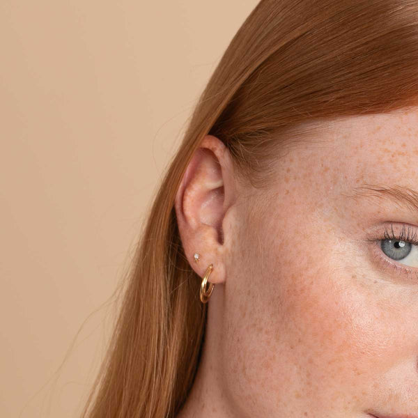 Astrid & Miyu October Opal Birthstone Earrings In Solid Gold