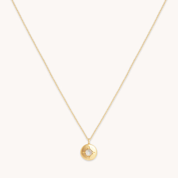 astrid & miyu October Opal Birthstone Necklace in Solid Gold