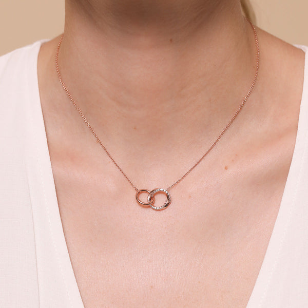Astrid & Miyu Orbit Crystal Chain Necklace In Rose Gold