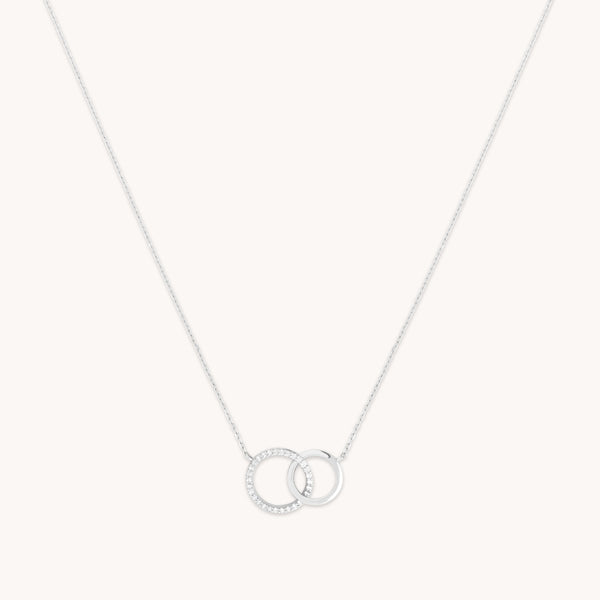 astrid & miyu Orbit Topaz Necklace in Solid White Gold