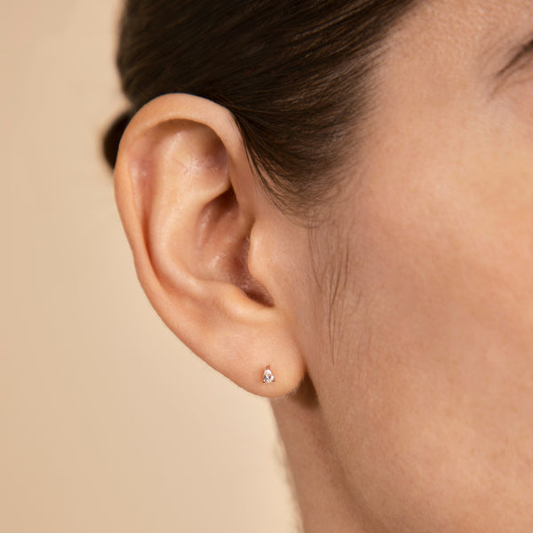 Astrid & Miyu Pear Crystal Stud Earrings In Rose Gold