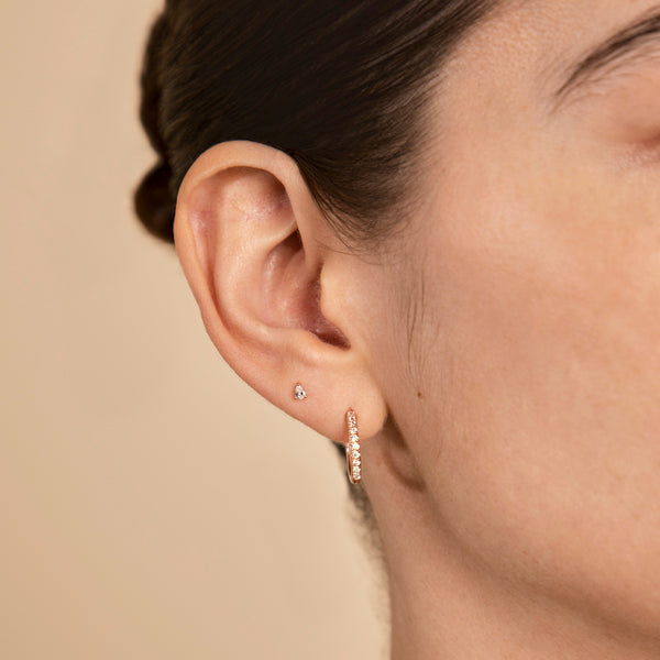 Astrid & Miyu Pear Crystal Stud Earrings In Rose Gold