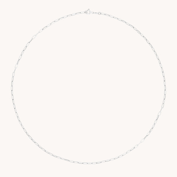 astrid & miyu Piccadilly Chain Necklace in Solid White Gold