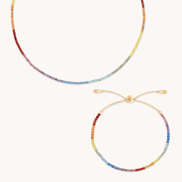 astrid & miyu Rainbow Gemstone Junior Gift Set in 9k Gold