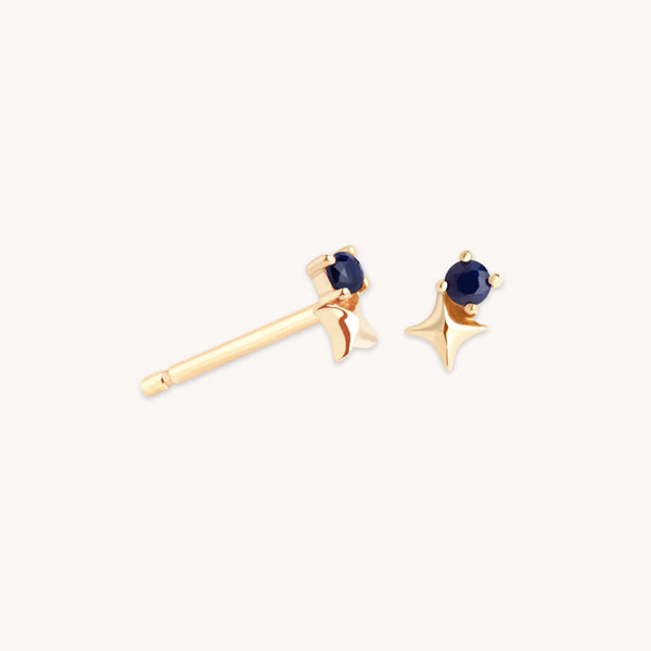 astrid & miyu September Sapphire Birthstone Earrings in Solid Gold