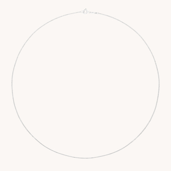 astrid & miyu Shoreditch Chain Necklace in Solid White Gold