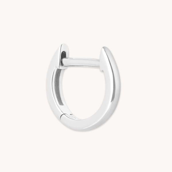 astrid & miyu Simple Piercing Hoop in Solid White Gold