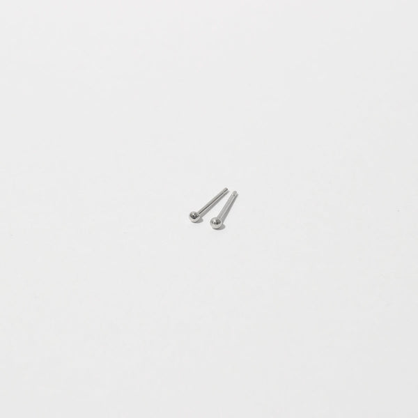 Astrid & Miyu Small Ball Stud Earrings In Solid White Gold