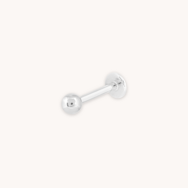 astrid & miyu Solid White Gold Large Ball Piercing Stud
