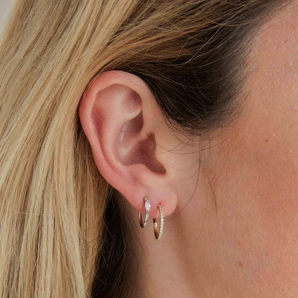 Astrid & Miyu Solid White Gold Marquise Piercing Hoop