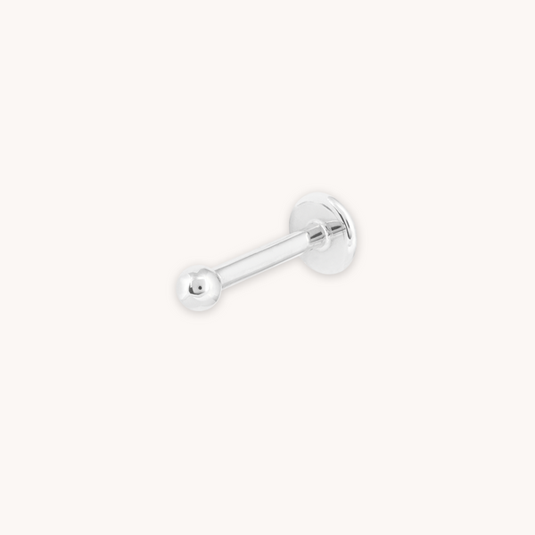 astrid & miyu Solid White Gold Small Ball Piercing Stud