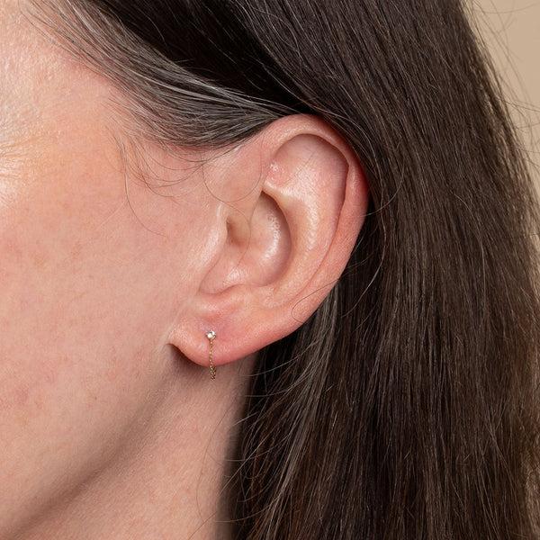 Astrid & Miyu Topaz Chain Stud Earrings In Solid Gold