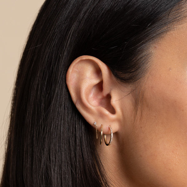 Astrid & Miyu Topaz Chain Stud Earrings In Solid Gold