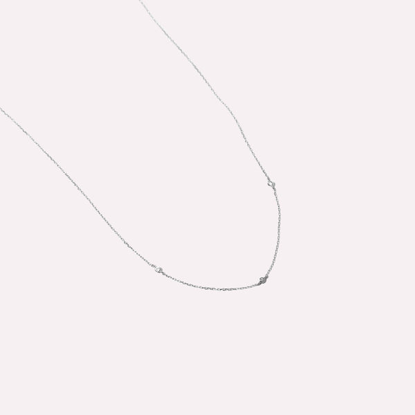 Astrid & Miyu Topaz Charm Necklace In Solid White Gold