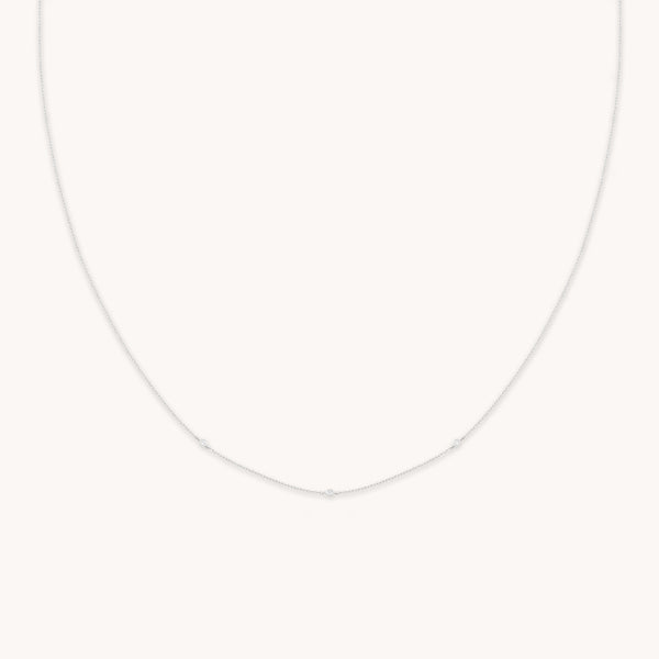 astrid & miyu Topaz Charm Necklace in Solid White Gold
