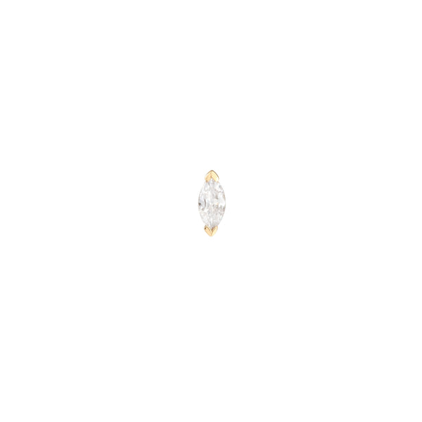 Astrid & Miyu Topaz Marquise Piercing Stud 6mm In Solid Gold
