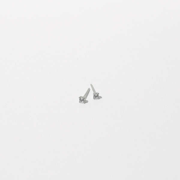 Astrid & Miyu Topaz Stud Earrings In Solid White Gold