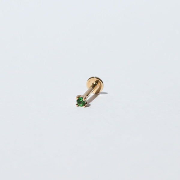 Astrid & Miyu Tsavorite Claw Set Piercing Stud In Solid Gold