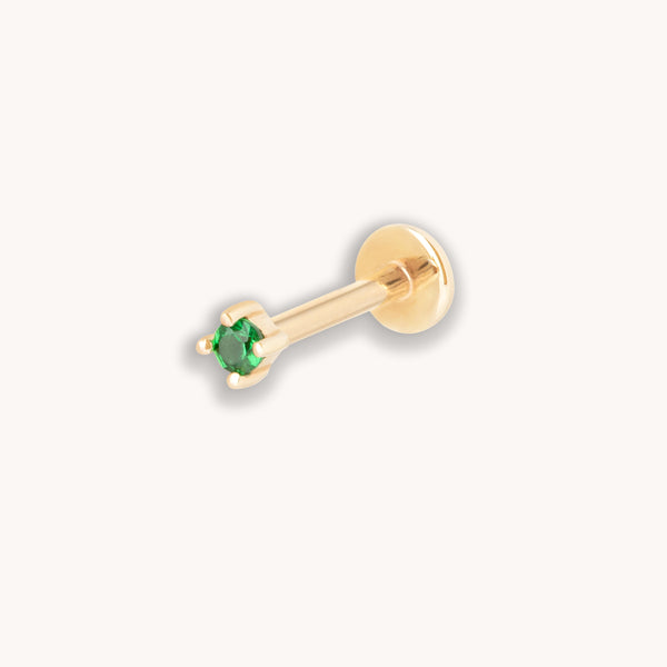 astrid & miyu Tsavorite Claw Set Piercing Stud in Solid Gold