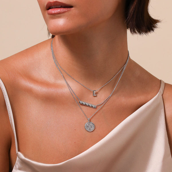 Astrid & Miyu Virgo Zodiac Pendant Necklace In Silver