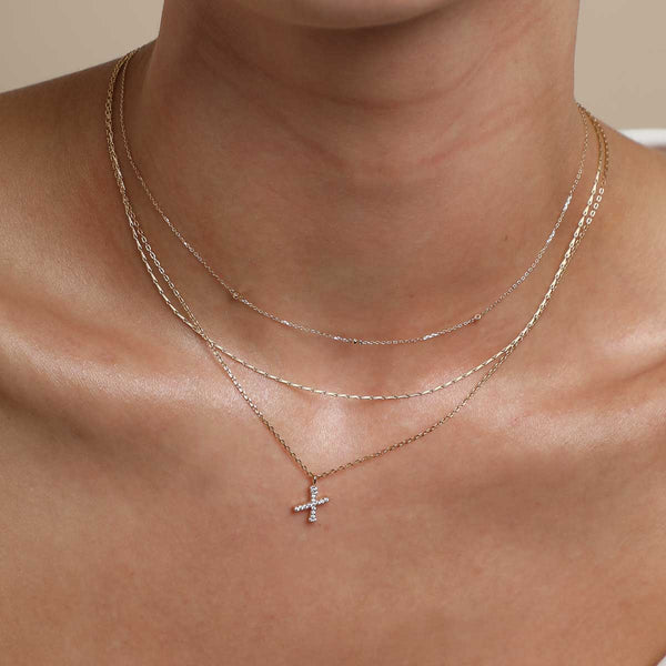 Astrid & Miyu X Initial Pavé Pendant Necklace In Gold