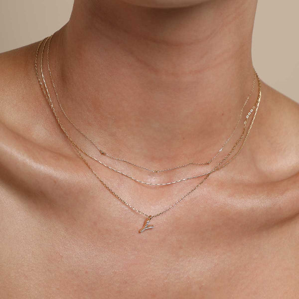 Astrid & Miyu Y Initial Pavé Pendant Necklace In Gold