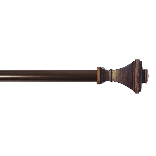 at home 1/2" Bronze Finish Square Adjustable Curtain Rod 18-36"