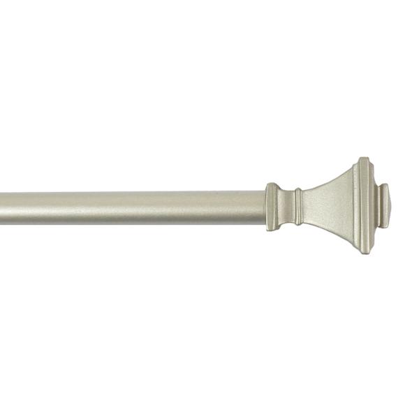 at home 1/2" Nickel Finish Square Adjustable Curtain Rod 18-36"