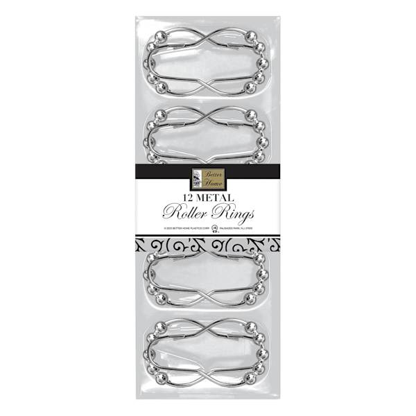 at home 12-Piece Chrome Roller Shower Curtain Rings