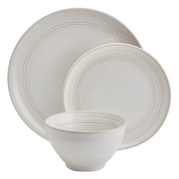 at home 12-Piece Drea White Stoneware Dinnerware Set