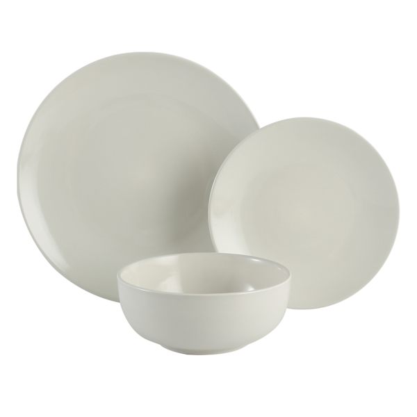 at home 12-Piece Imperial Stoneware Dinnerware Set Cream