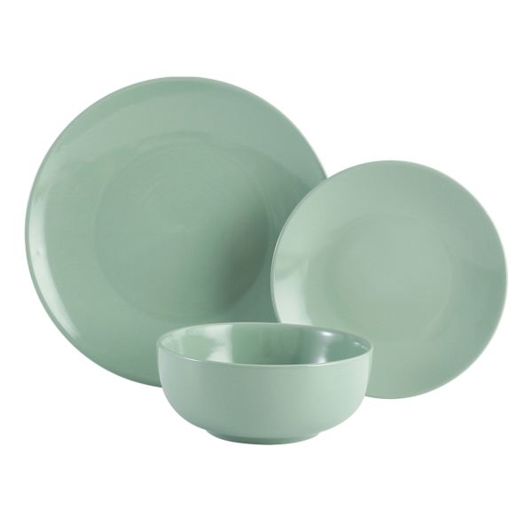 at home 12-Piece Laurel Stoneware Dinnerware Set Mint