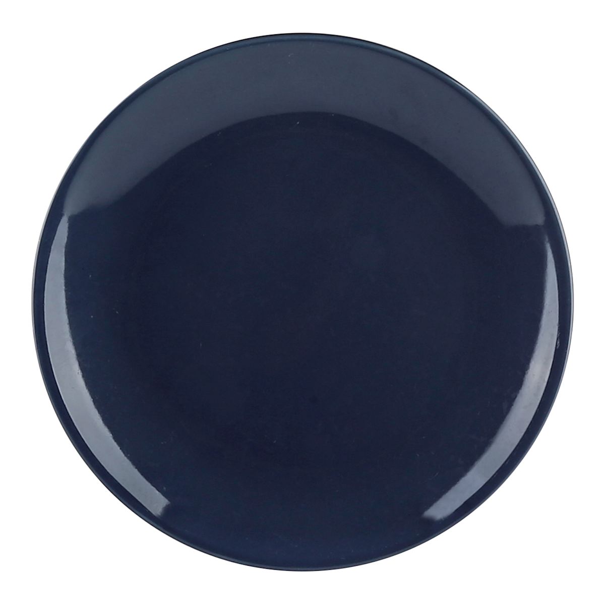 At Home 12-Piece Stoneware Dinnerware Set Glossy Dark Blue