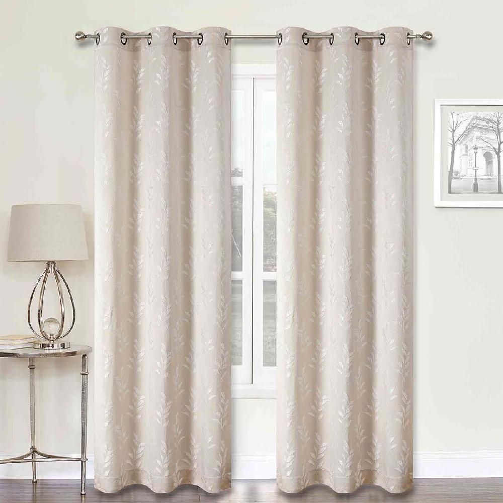 At Home 2-Pack Aziel Beige Light Filtering Grommet Curtain Panel Set 95"