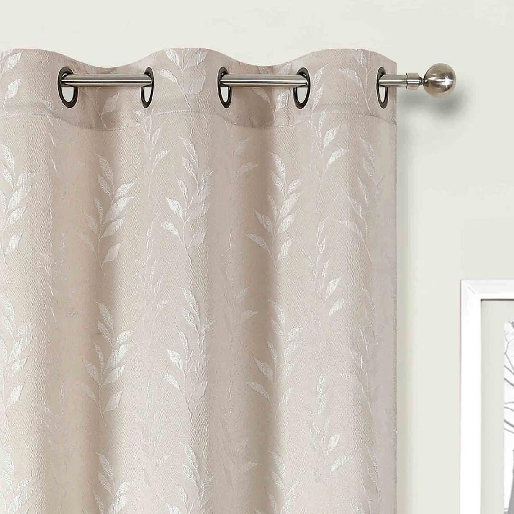 At Home 2-Pack Aziel Beige Light Filtering Grommet Curtain Panel Set 95"
