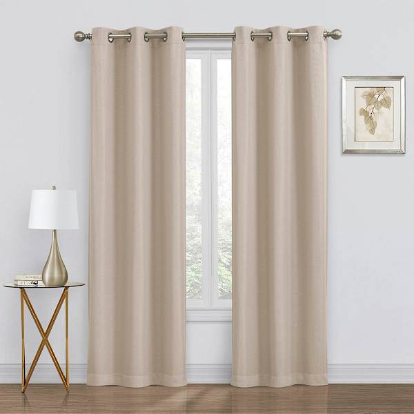 at home 2-Pack Beige Blackout Grommet Curtain Panels 84"