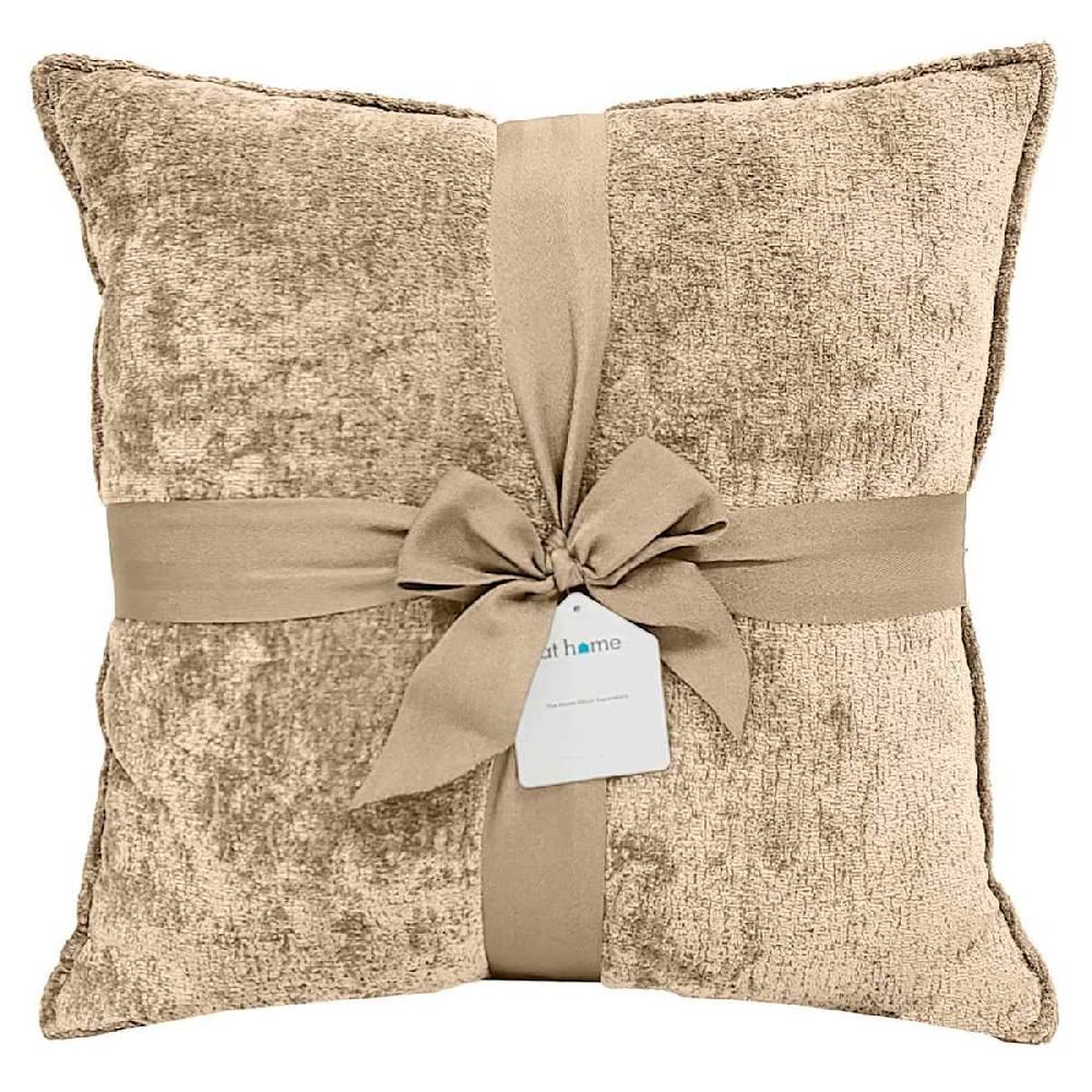 At Home 2-Pack Beige Textured Chenille Throw Pillows 18"