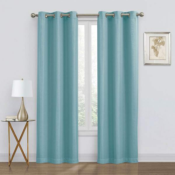 at home 2-Pack Denver Aqua Blackout Grommet Curtain Panel 63"