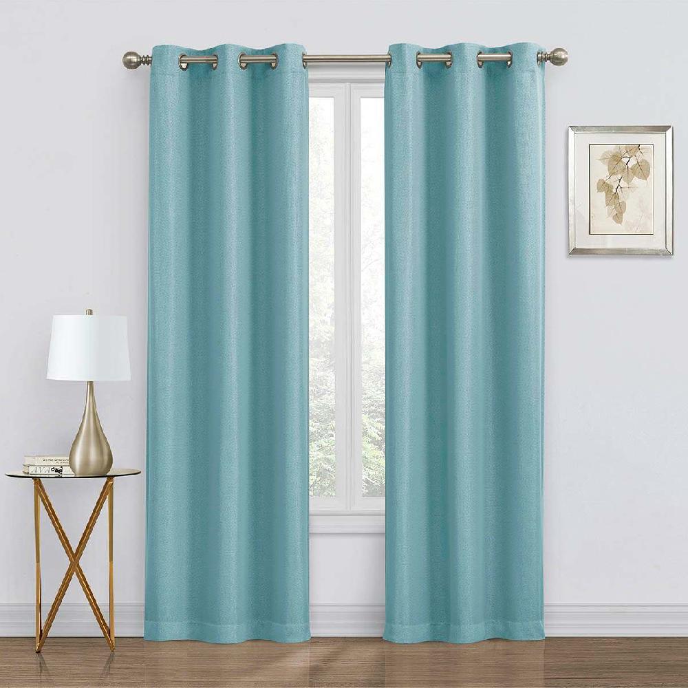 At Home 2-Pack Denver Aqua Blackout Grommet Curtain Panels 84"