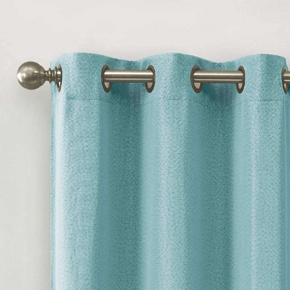 At Home 2-Pack Denver Aqua Blackout Grommet Curtain Panels 84"