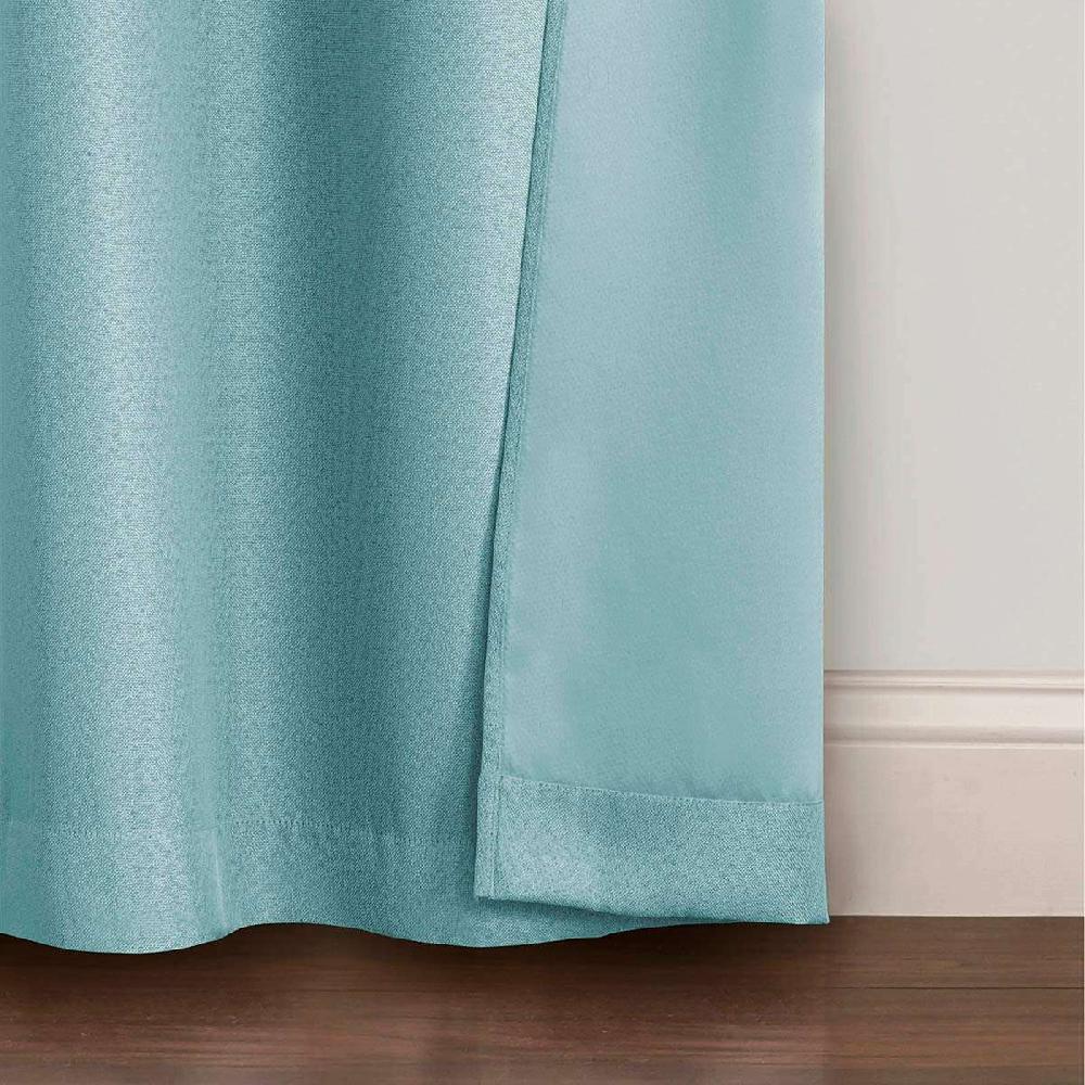 At Home 2-Pack Denver Aqua Blackout Grommet Curtain Panels 84"