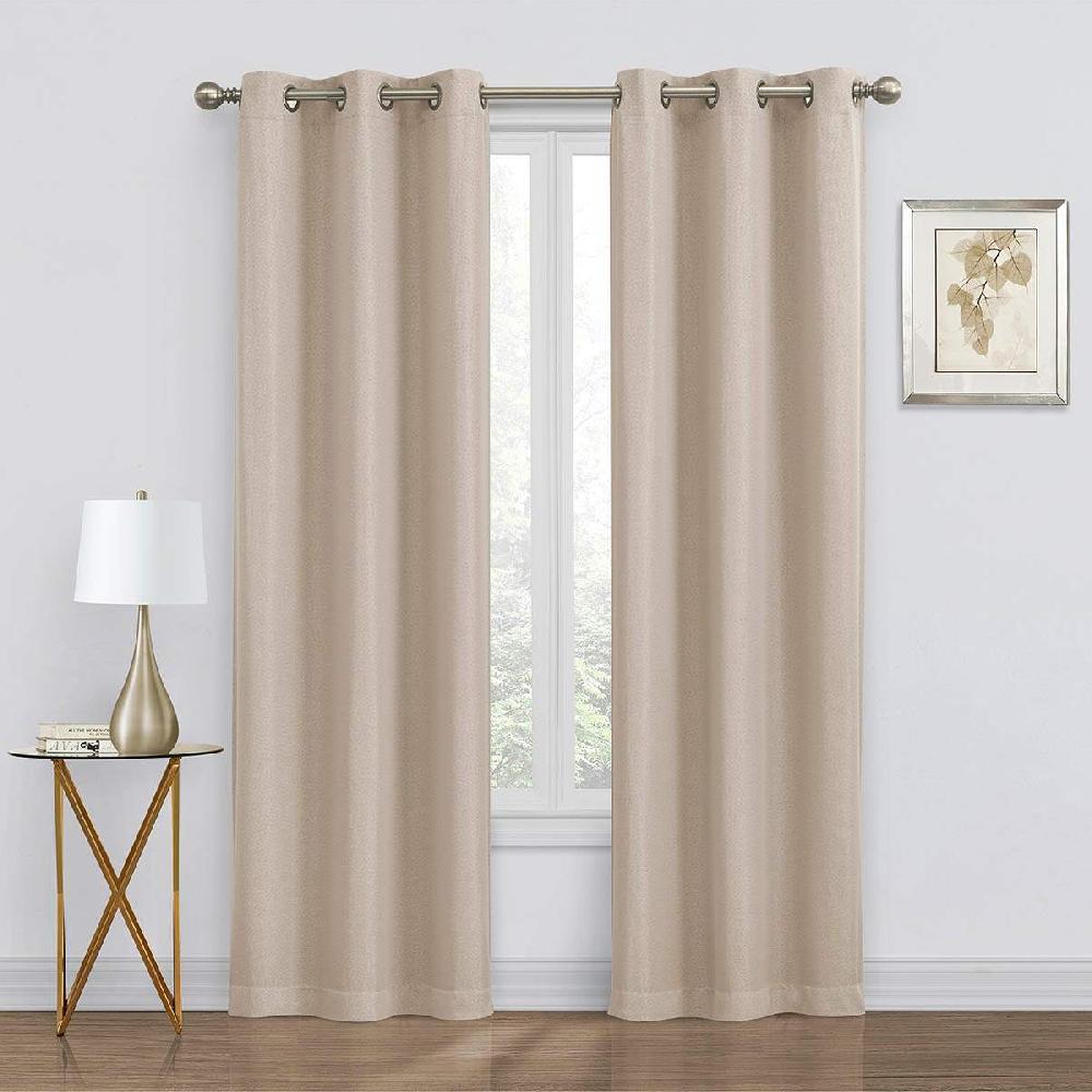 At Home 2-Pack Denver Beige Blackout Grommet Curtain Panels 95"