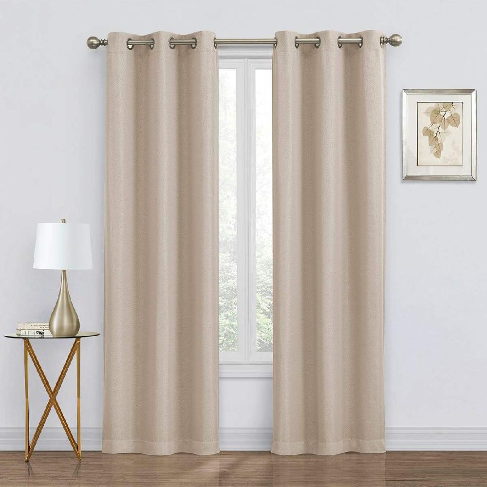 At Home 2-Pack Denver Beige Blackout Grommet Curtain Panels 63"