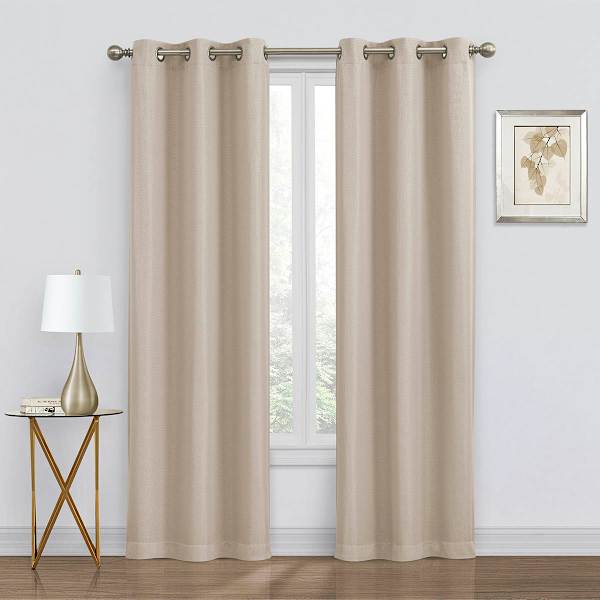 at home 2-Pack Denver Beige Blackout Grommet Curtain Panels 63"