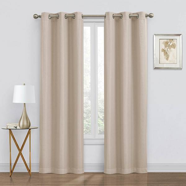 at home 2-Pack Denver Beige Blackout Grommet Curtain Panels 95"
