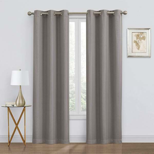 at home 2-Pack Denver Grey Blackout Grommet Curtain Panels 95"