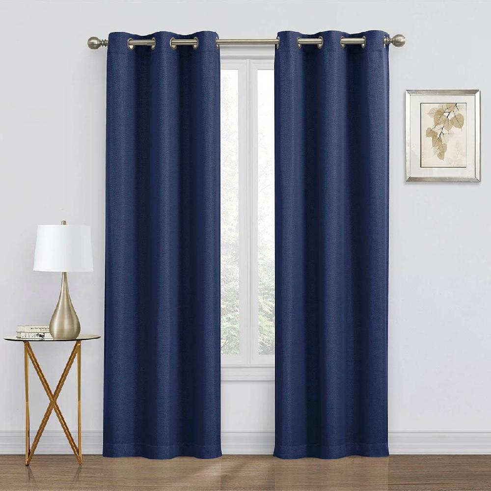 At Home 2-Pack Denver Navy Blackout Grommet Curtain Panels 63"